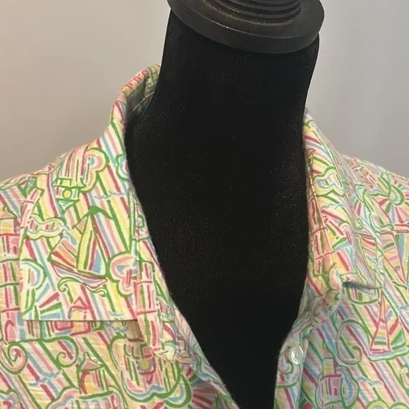Lily Pulitzer large 3/4 button down F - Picture 6 of 8
